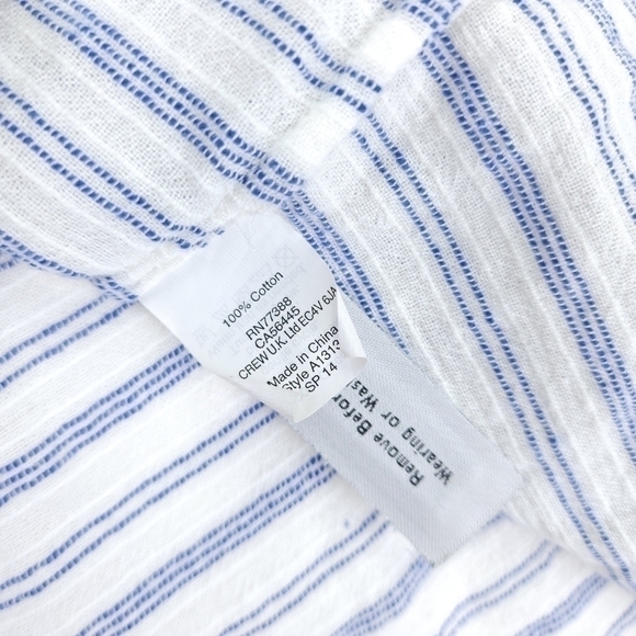 New J. Crew Boho White Stripe Multicolored Embroidered Cotton Dress Sz X… - Picture 4 of 11